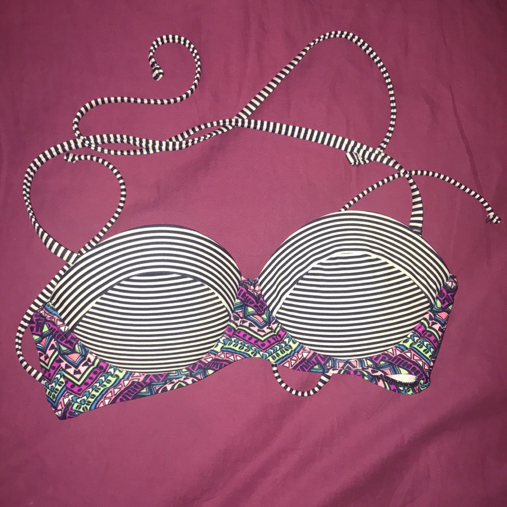 Striped bikini top
